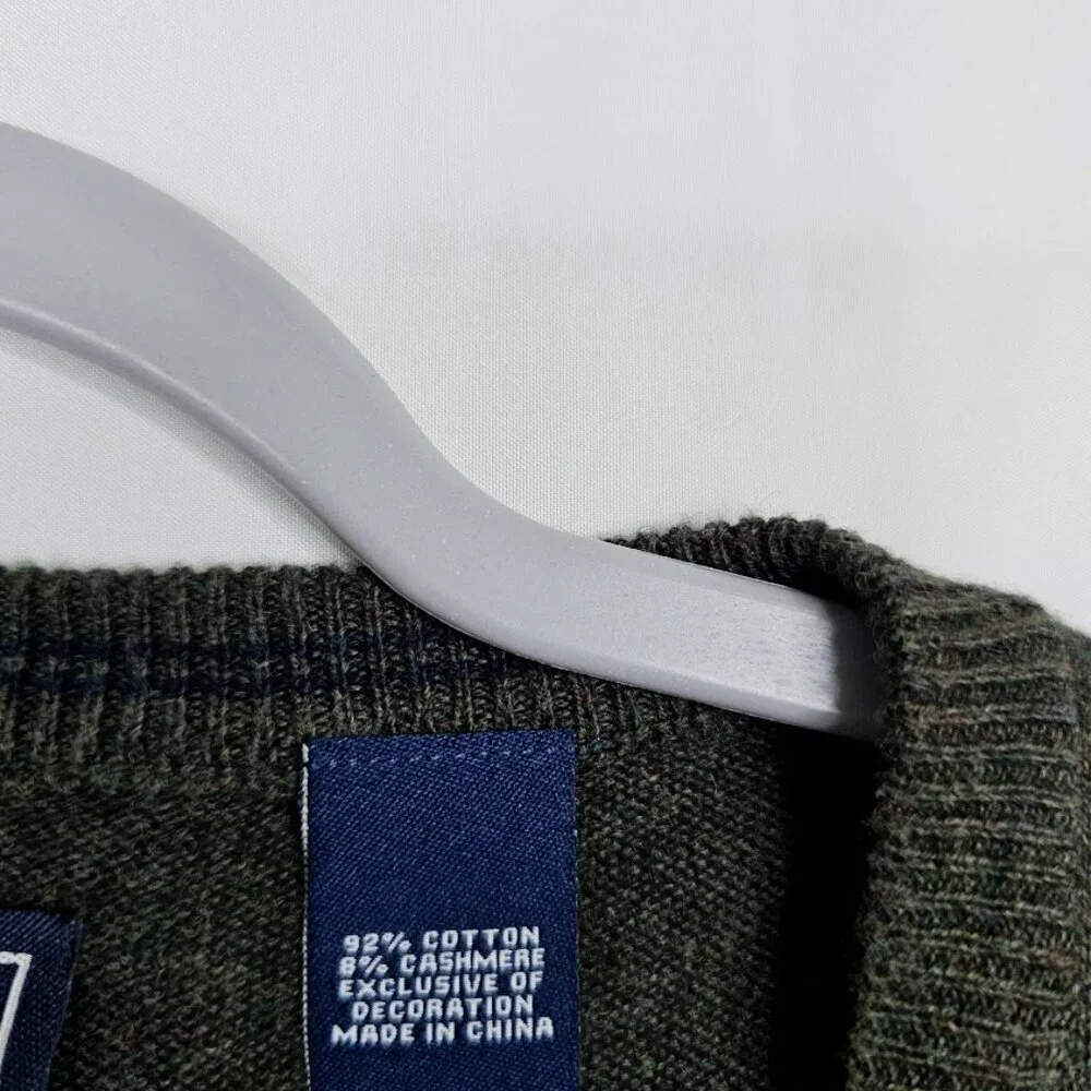 CHAPS RALPH LAUREN Men's Pullover Sweater Size XL CHARCOAL GRAY Cotton Cashmere - Picture 4 of 7